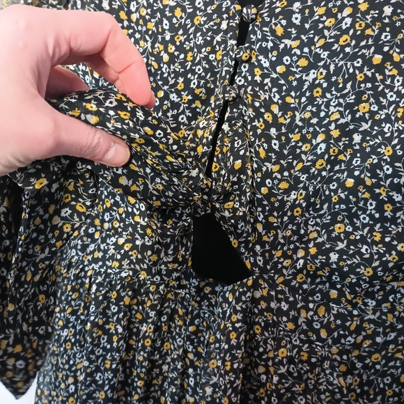 Abercrombie Fitch Ditsy Floral Maxi Dress Small Ruffle Faux Wrap Cottagecore - Picture 4 of 13